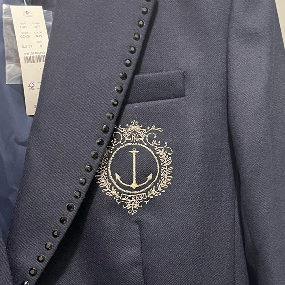 J.Crew Collection relaxed blazer crest embellishment wool-blend Size 0 CC409 - Picture 10 of 16